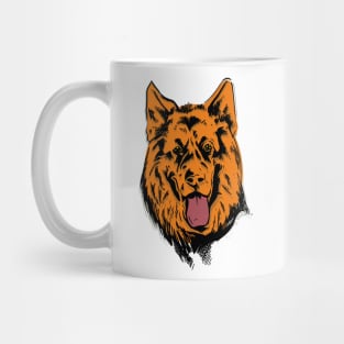 A German Shepherd head  Sketch. Mug